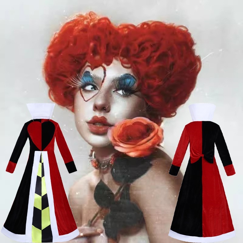 Anime Cosplay With Red Hair - Kraliçe Anime Kırmızı Kalp Film Cosplay