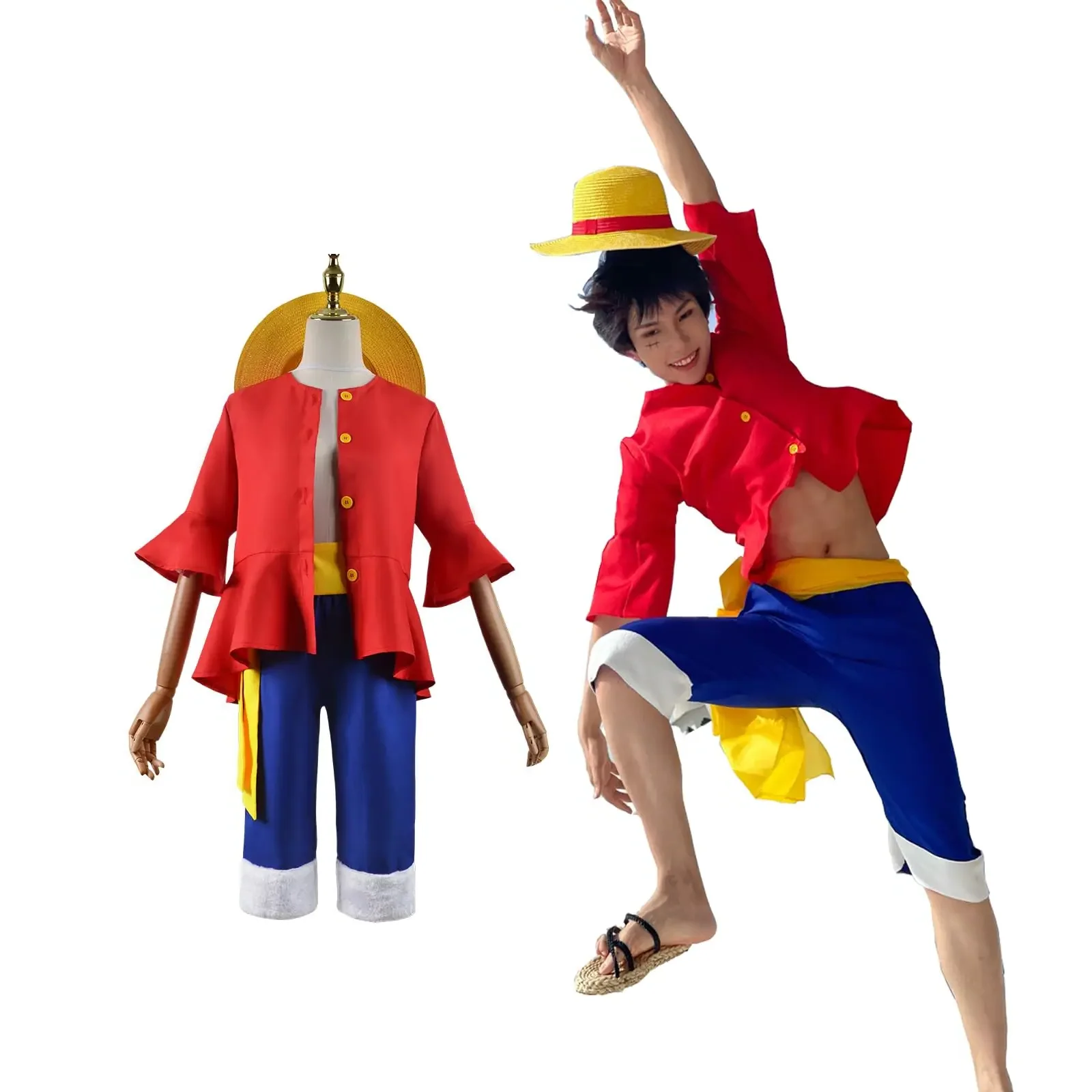 Anime Cosplay Toddler - Anime Monkey D. Luffy Cosplay Kostümleri