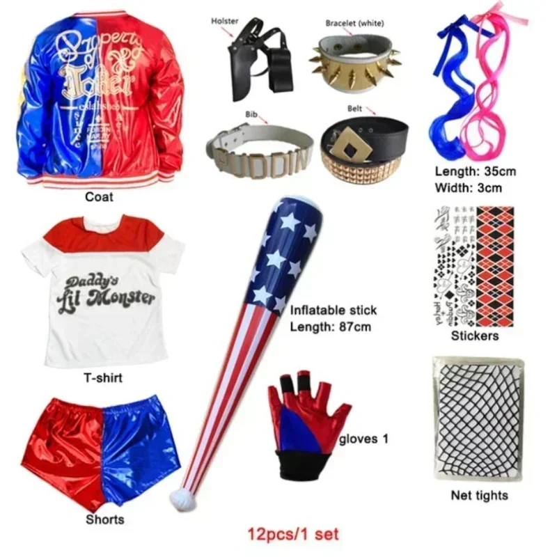 Anime Harley Quinn Cosplay - 2025Carnival Kids Girls Suicide Harley Cosplay