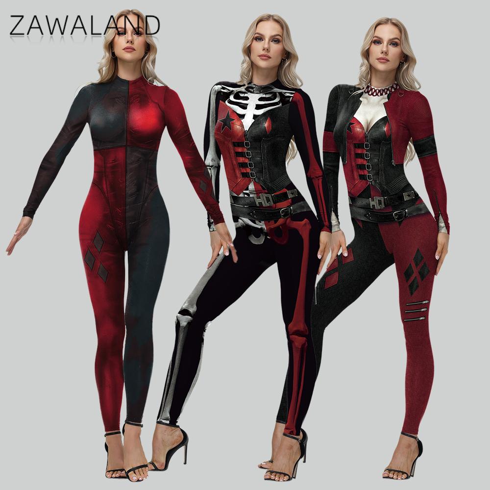 Anime Harley Quinn Cosplay - Zawaland kadın palyaço kostümü cadılar bayramı