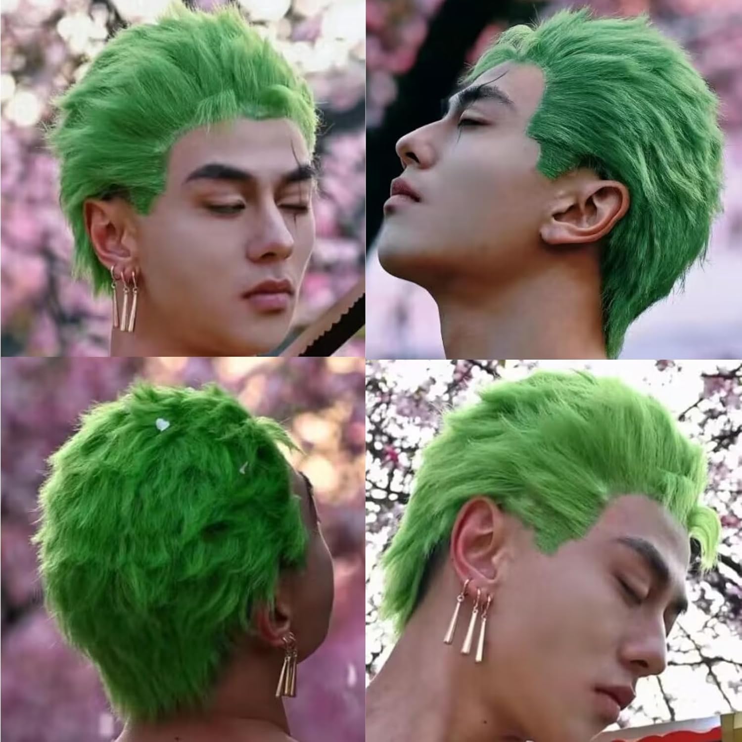 Erkekler için kısa Yeşil Peruk - Cosplay Anime Zoro incelemesi ve fiyatı