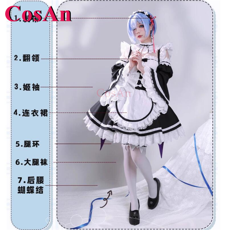 CosAn Anime Re:Zero Rem Cospla - Anime Cosplay Maid incelemesi ve fiyatı