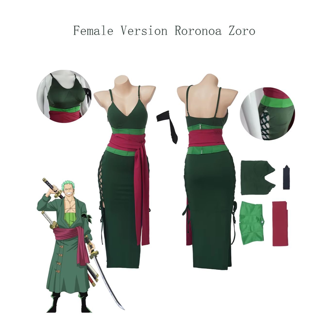 Roronoa Zoro Kadınlar için Cos - Cosplay Anime Zoro incelemesi ve fiyatı