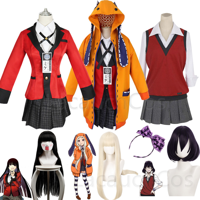 Jabami Yumeko Cosplay zorlayıc - Anime Cosplay Kakegurui incelemesi ve fiyatı
