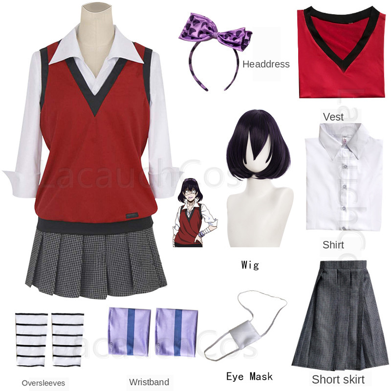 Jabami Yumeko Cosplay zorlayıc - Anime Cosplay Kakegurui incelemesi ve fiyatı