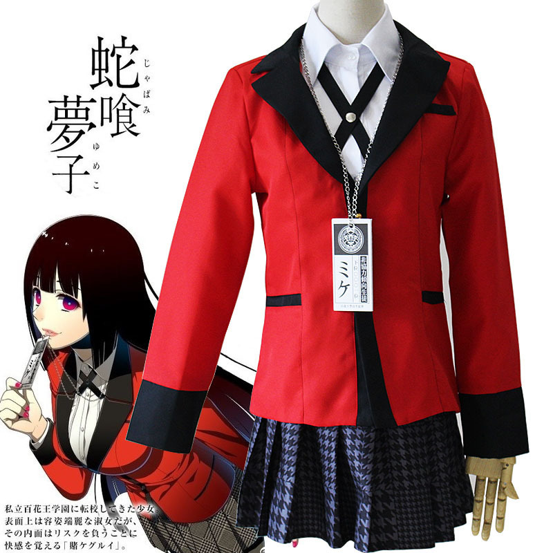 Jabami Yumeko Cosplay zorlayıc - Anime Cosplay Kakegurui incelemesi ve fiyatı